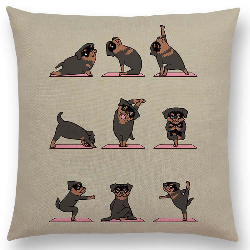 Dog Yoga Pose Pillowcase