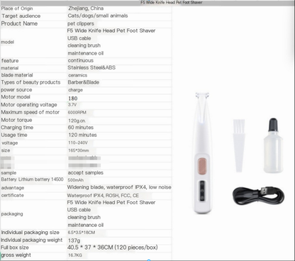 Smart Display LED Dog Paw Trimmer