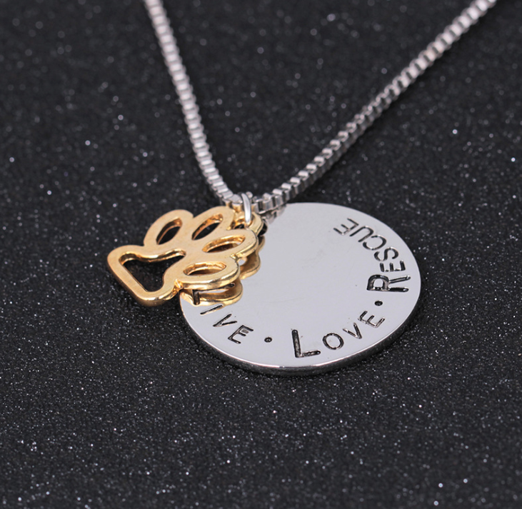 Dog Paw Pendant Necklace