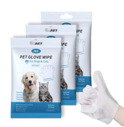 Dog Cleaning Gloves & Wipes