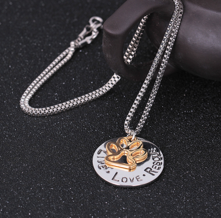 Dog Paw Pendant Necklace