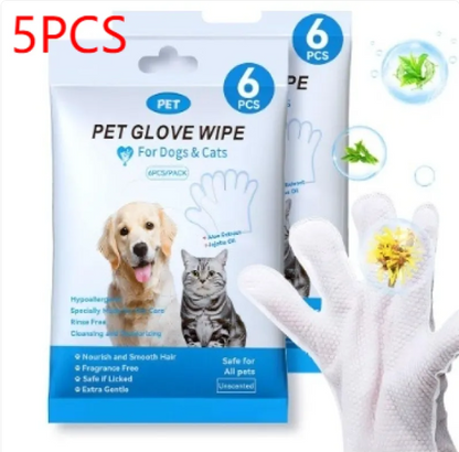 Dog Cleaning Gloves & Wipes