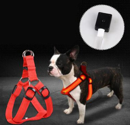LED Luminous Dog Chest Harness