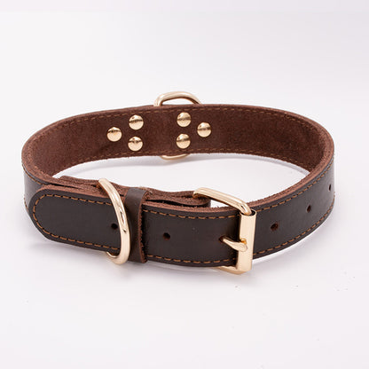 Cowhide Mushroom Nail Dog Collar