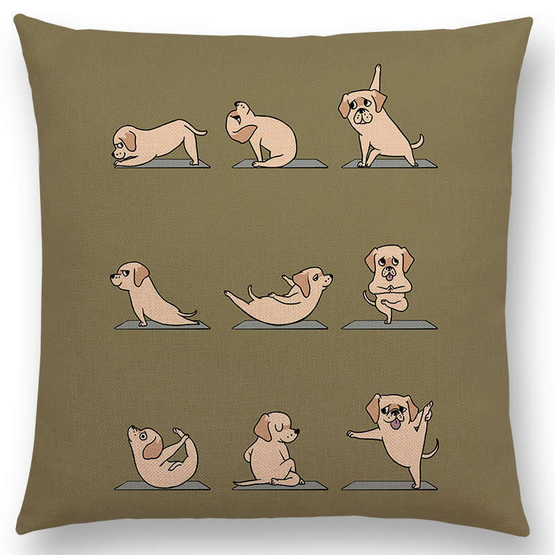 Dog Yoga Pose Pillowcase