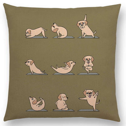 Dog Yoga Pose Pillowcase