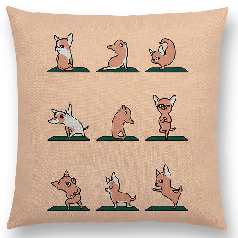 Dog Yoga Pose Pillowcase