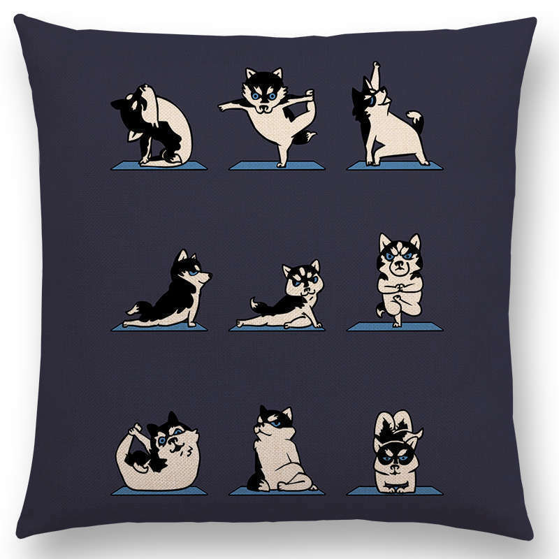 Dog Yoga Pose Pillowcase