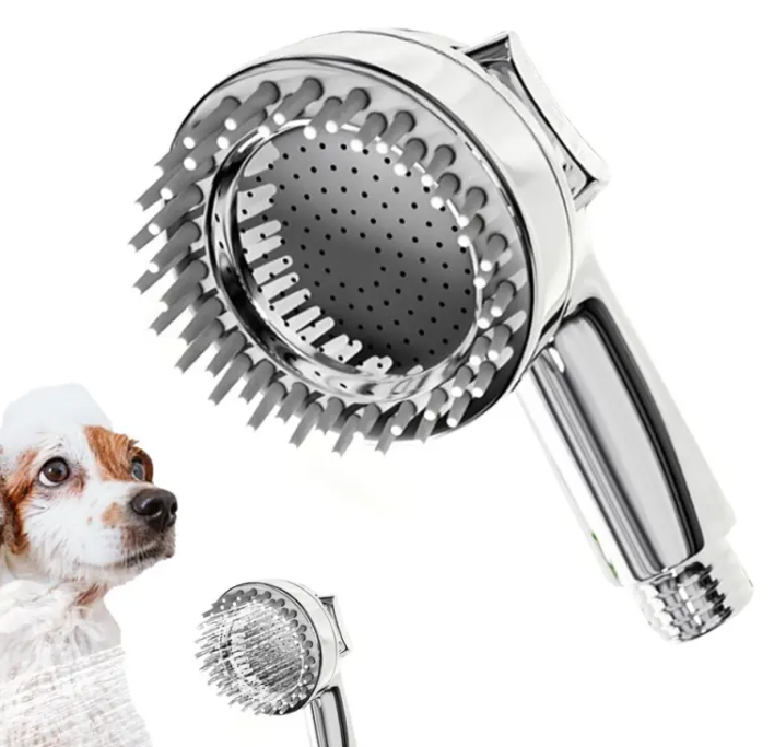 Dog 2-in-1 Shower Hose Attachment with Silicone Comb