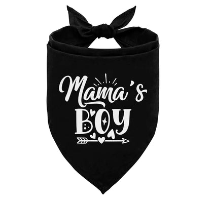 Mamas Boy Dog Bandana Funny Cute Dog Bandana Pet Dog Gender Revealing Triangle Scarf Dog Bandanas Boy Black Dog Bandana Dog Bandana for Small Medium Large Dogs Dog Scarf (A71)