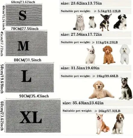 Absorbent Muddy Paw Dog Mat