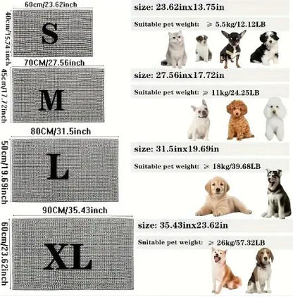 Absorbent Muddy Paw Dog Mat