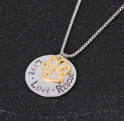 Dog Paw Pendant Necklace