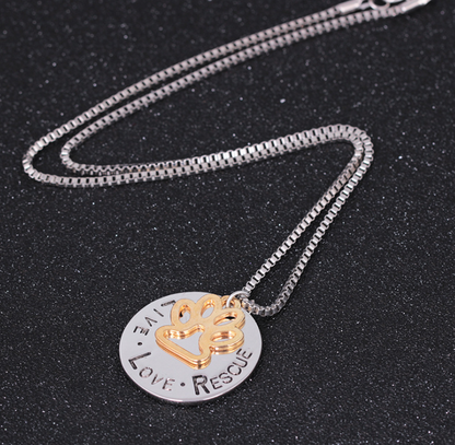 Dog Paw Pendant Necklace
