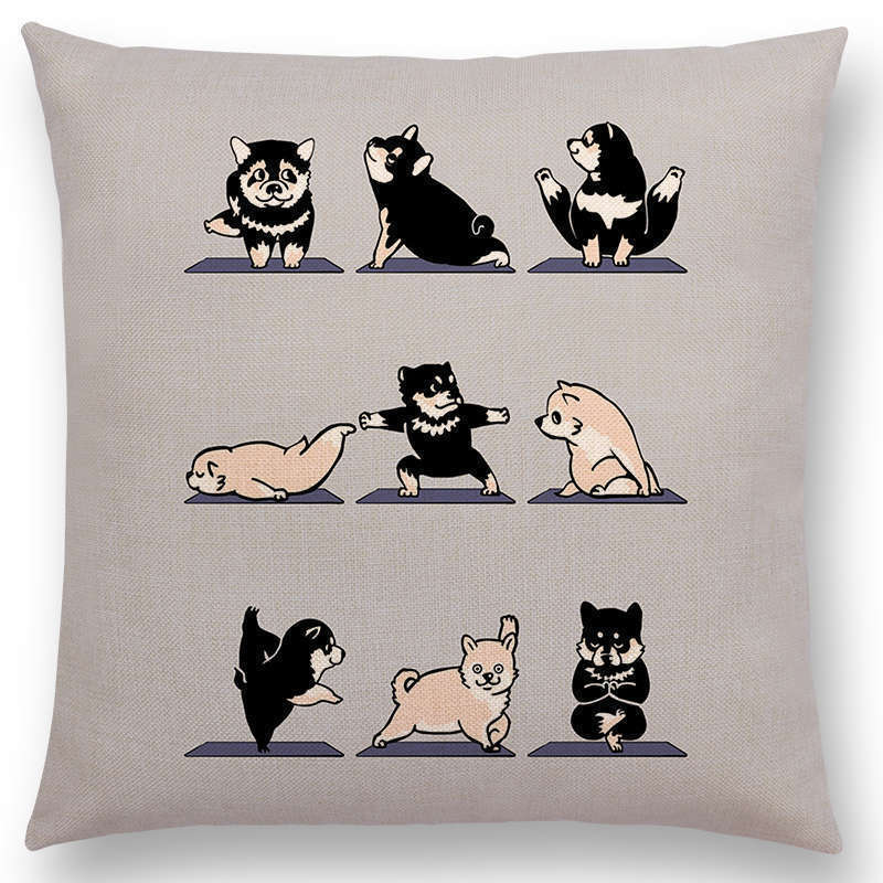 Dog Yoga Pose Pillowcase