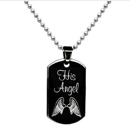 Couple's Letter Dog Tag Necklace