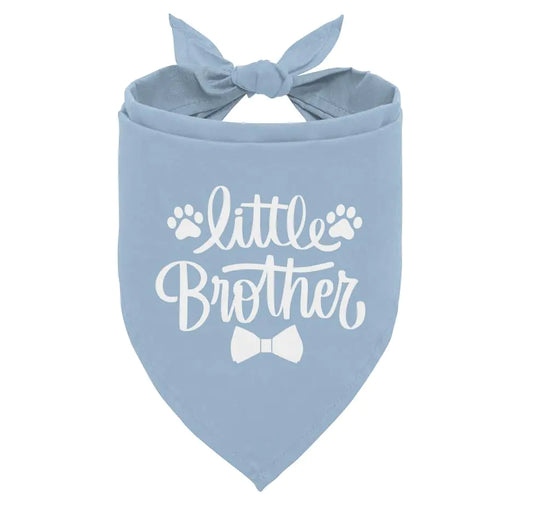 Little Brother Dog Bandana Pet Dog Gender Revealing Triangle Scarf Dog Bandana for Small Medium Large Dog Light Blue Dog Bandana Gift for Dog Lover Funny Cute Dog Bandana (A63)